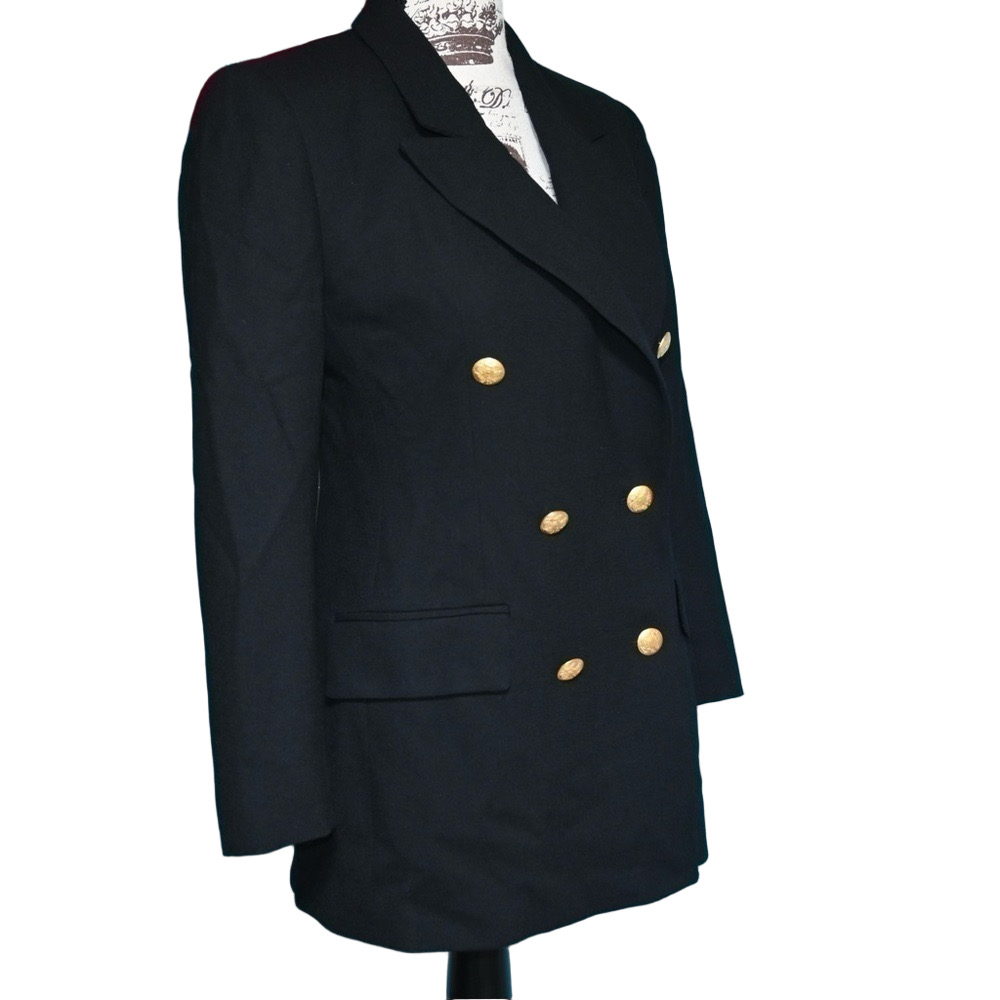 Jones New York Petite Wool Blend Peacoat 2P Classic Tailored Minimalist Coat - Picture 8 of 11